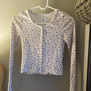 Teen gap floral button down long sleeve shirt size 12